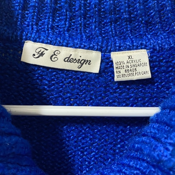 Vintage FE Design Size XL Women’s Blue Cardigan - Picture 6 of 7